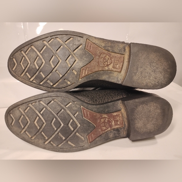 ARIAT HERITAGE ROPER BOOT BLACK FULL GRAIN LEATHER MENS 10 EXCELLENT CONDITION - Picture 9 of 10